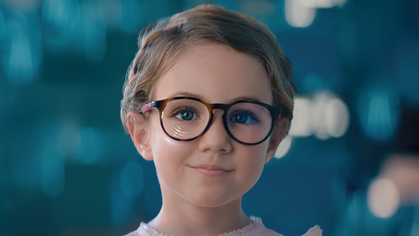 Child wearing Stellest myopia control lenses